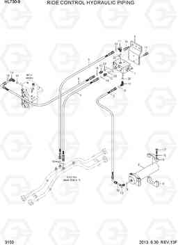 3150 RIDE CONTROL HYDRAULIC PIPING HL730-9, Hyundai