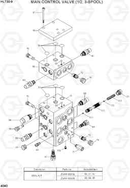 4040 MAIN CONTROL VALVE(1/2, 3-SPOOL) HL730-9, Hyundai