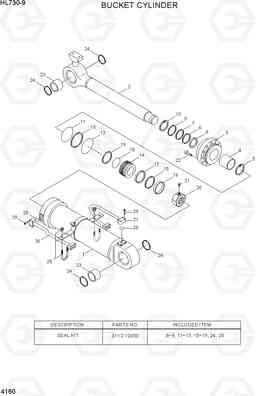 4160 BUCKET CYLINDER HL730-9, Hyundai