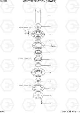 5040 CENTER PIVOT PIN(LOWER) HL730-9, Hyundai