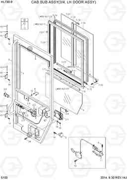 5100 CAB SUB ASSY(3/4, LH DOOR ASSY) HL730-9, Hyundai