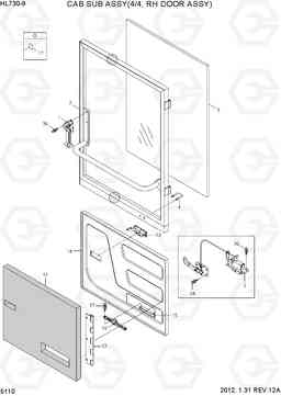 5110 CAB SUB ASSY(4/4, RH DOOR ASSY) HL730-9, Hyundai