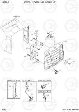 5230 COWL 1(COOLING ROOM, 1/2) HL730-9, Hyundai