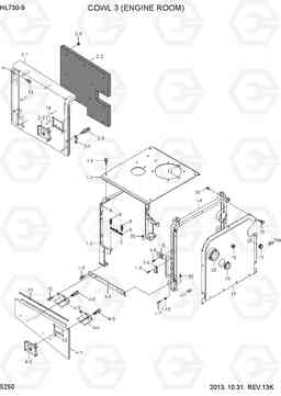 5250 COWL 3(ENGINE ROOM) HL730-9, Hyundai