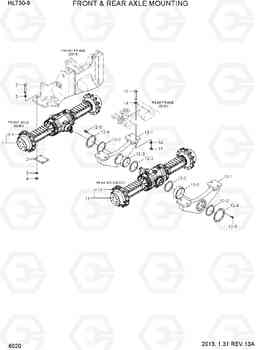 6020 FRONT & REAR AXLE MOUNTING HL730-9, Hyundai