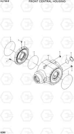 6280 FRONT CENTRAL HOUSING HL730-9, Hyundai