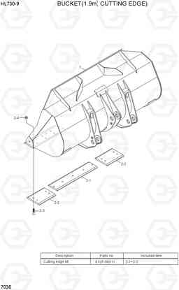 7030 BUCKET(1.9M3, CUTTING EDGE) HL730-9, Hyundai