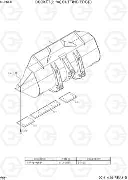 7031 BUCKET(2.1M3, CUTTING EDGE) HL730-9, Hyundai