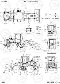 8025 DECALS(KOREAN) HL730-9, Hyundai