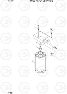 9160 FUEL FILTER LOCATION HL730-9, Hyundai