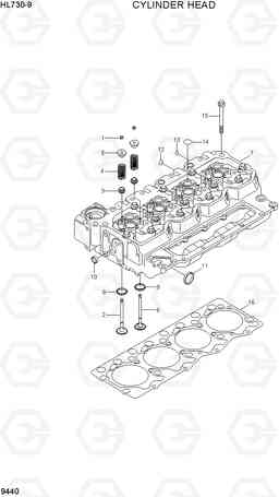 9440 CYLINDER HEAD HL730-9, Hyundai