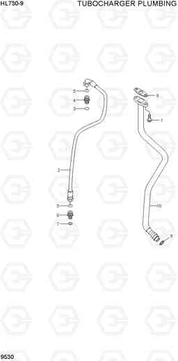 9530 TURBOCHARGER PLUMBING HL730-9, Hyundai