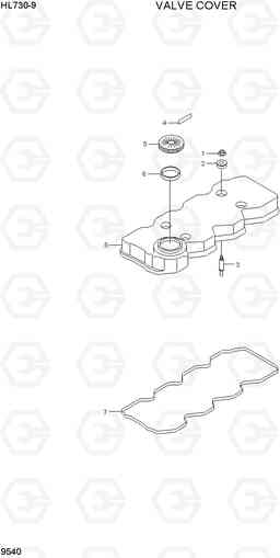 9540 VALVE COVER HL730-9, Hyundai