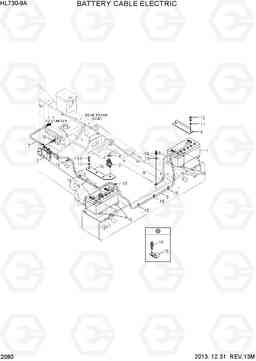 2080 BATTERY CABLE ELECTRIC HL730-9A, Hyundai