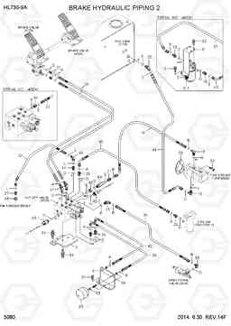 3080 BRAKE HYDRAULIC PIPING 2 HL730-9A, Hyundai