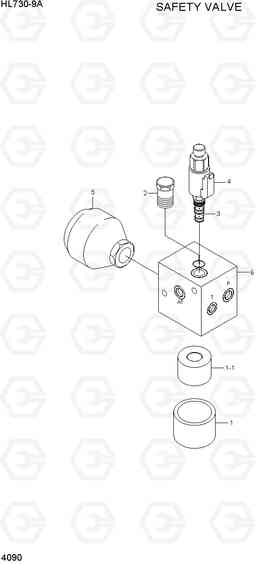 4090 SAFETY VALVE HL730-9A, Hyundai