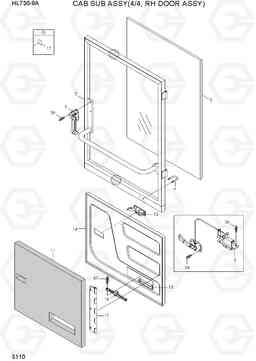 5110 CAB SUB ASSY(4/4, RH DOOR ASSY) HL730-9A, Hyundai