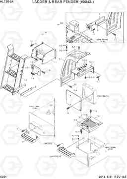 5221 LADDER & REAR FENDER(#0043-) HL730-9A, Hyundai