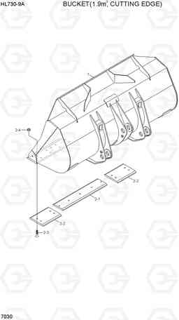7030 BUCKET(1.9M3, CUTTING EDGE) HL730-9A, Hyundai