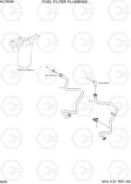 9220 FUEL FILTER PLUMBING HL730-9A, Hyundai