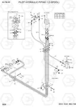 3020 PILOT HYDRAULIC PIPING 1 (2-SPOOL) HL730-9S, Hyundai