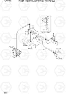 3030 PILOT HYDRAULIC PIPING 2 (2-SPOOL) HL730-9S, Hyundai