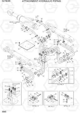 3040 ATTACHMENT HYDRAULIC PIPING HL730-9S, Hyundai