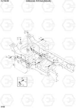 3100 GREASE PIPING(REAR) HL730-9S, Hyundai