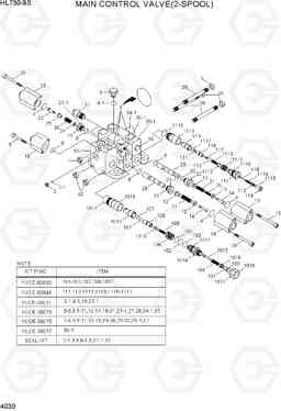 4030 MAIN CONTROL VALVE(2-SPOOL) HL730-9S, Hyundai