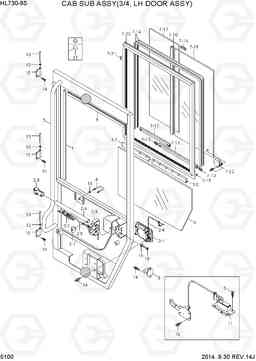 5100 CAB SUB ASSY(3/4, LH DOOR ASSY) HL730-9S, Hyundai