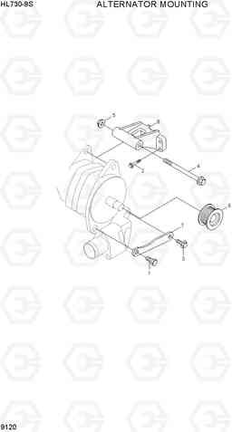 9120 ALTERNATOR MOUNTING HL730-9S, Hyundai