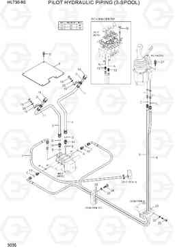 3035 PILOT HYDRAULIC PIPING(3-SPOOL) HL730-9S(BRAZIL), Hyundai