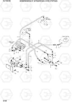 3140 EMERGENCY STEERING HYD PIPING HL730-9S(BRAZIL), Hyundai