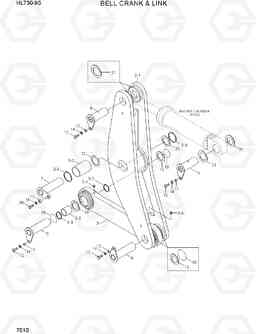 7010 BELL CRANK & LINK HL730-9S(BRAZIL), Hyundai