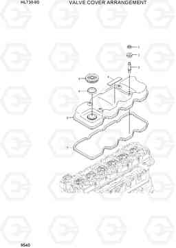 9540 VALVE COVER ARRANGEMENT HL730-9S(BRAZIL), Hyundai