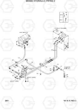 2051 BRAKE HYDRAULIC PIPING 2 HL730-3(-#1000), Hyundai
