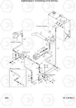 2062 EMERGENCY STEERING HYD PIPING HL730-3(-#1000), Hyundai