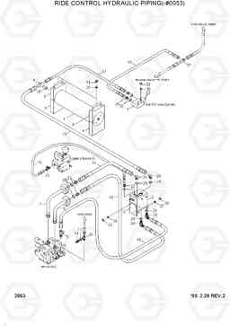2063 RIDE CONTROL HYDRAULIC PIPING(-#0053) HL730-3(-#1000), Hyundai