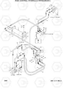 2064 RIDE CONTROL HYDRAULIC PIPING(#0054-) HL730-3(-#1000), Hyundai