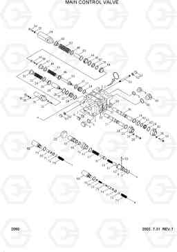 2080 MAIN CONTROL VALVE HL730-3(-#1000), Hyundai