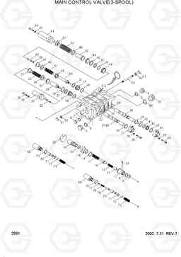 2081 MAIN CONTROL VALVE(3-SPOOL) HL730-3(-#1000), Hyundai