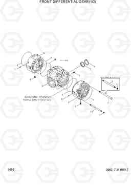 3050 FRONT DIFFERENTIAL GEAR(1/2) HL730-3(-#1000), Hyundai