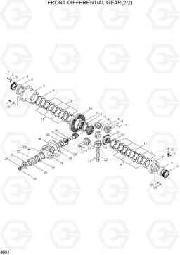 3051 FR DIFFERENTIAL GEAR(2/2, LIMITED SLIP) HL730-3(-#1000), Hyundai