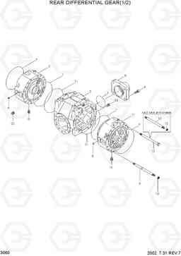 3060 REAR DIFFERENTIAL GEAR(1/2) HL730-3(-#1000), Hyundai