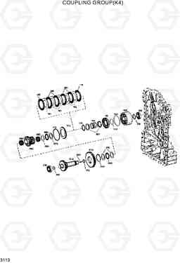 3113 COUPLING GROUP(K4) HL730-3(-#1000), Hyundai