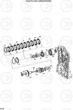 3115 COUPLING GROUP(KR) HL730-3(-#1000), Hyundai