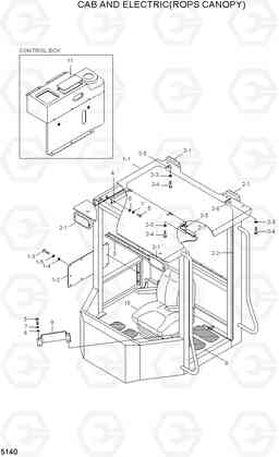 5140 CAB AND ELECTRIC(ROPS CANOPY) HL730-3(-#1000), Hyundai