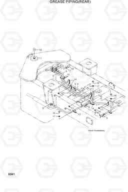 6041 GREASE PIPING(REAR) HL730-3(-#1000), Hyundai