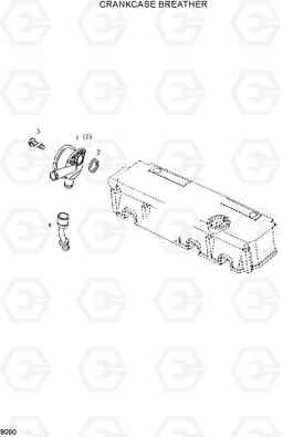 8090 CRANKCASE BREATHER HL730-3(-#1000), Hyundai