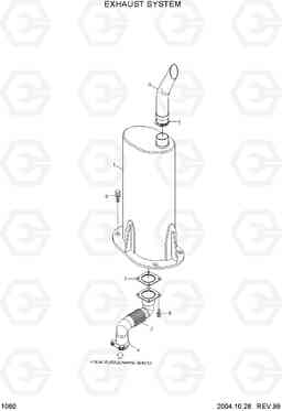 1060 EXHAUST SYSTEM HL730-3(#1001-), Hyundai